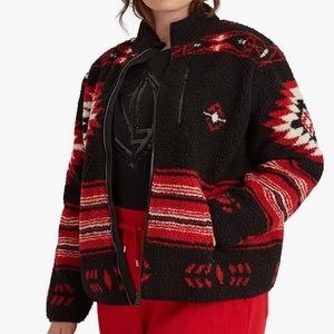 Lauren Ralph Lauren Women’s Plus Faux-Shearling Jacket Southwestern Aztec